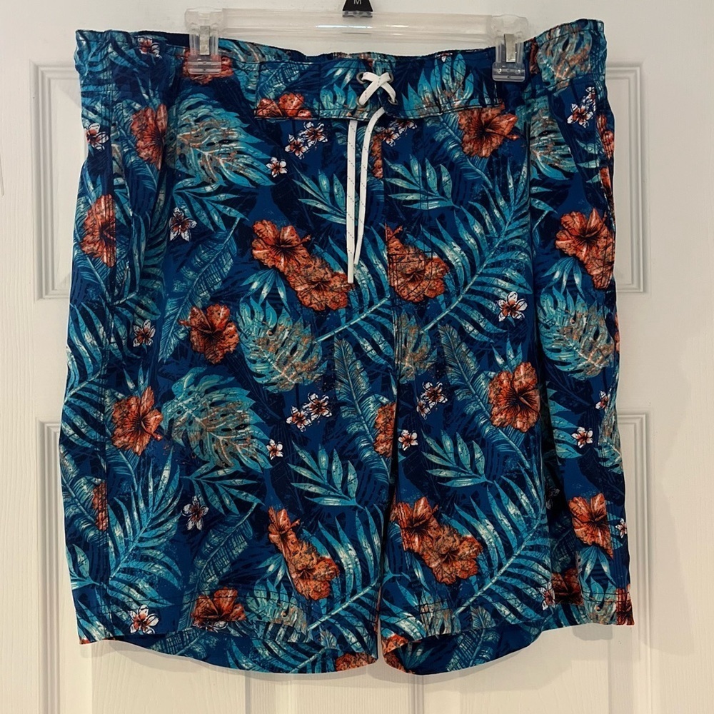 COOLIBAR MENS FLORAL SWIM TRUNKS - Large
